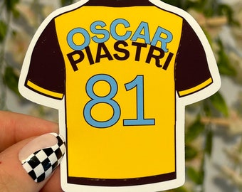 Oscar Piastri McLaren Jersey TShirt F1 Formula 1 Sticker Waterbottle Waterproof Vinyl Fridge Magnets