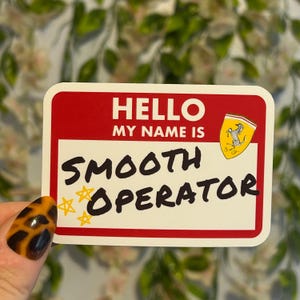 Smooth Operator Name Tag Carlos Sainz F1 Formula 1 Sticker Waterbottle Waterproof Vinyl Fridge Magnets