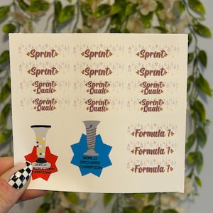 Formula 1 Hanging Designs Planner Calendar Stickers