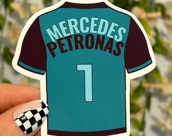 Mercedes Jersey TShirt F1 Formula 1 Sticker Waterbottle Waterproof Vinyl Fridge Magnets