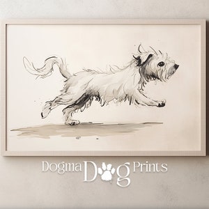 Printable Maltese Sketch Art Drawing, Multi-Medium, Printable Nursery Room Art, Dog Drawing Printable Wall Art, Instant Download