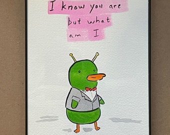 Space Duck as Pee-wee Herman framed original drawing