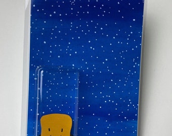 Night Sky Mr Toast wood figure on card
