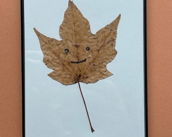 Happy Fall Leaf Framed Artwork