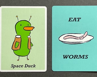 Space Duck EAT WORMS Card Game