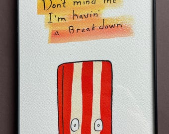 SHAKY BACON Breakdown framed original drawing