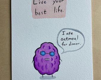 Live your Best Life RAISIN framed original drawing