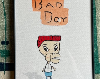 Randy from Pee-wee's Playhouse framed original drawing - BAD BOY