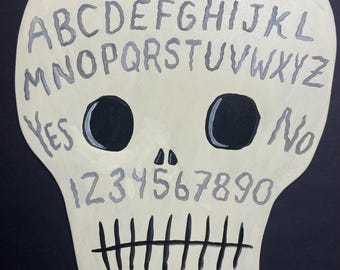 Skeleton Ouija Spirit Board - Hand Painted One of a Kind - 11x13"