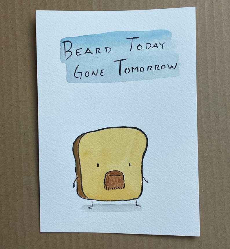 Mr Toast Beard Today framed original drawing image 2