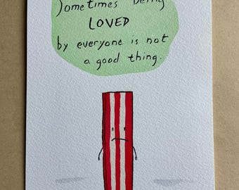 Afraid of Love SHAKY BACON framed original drawing