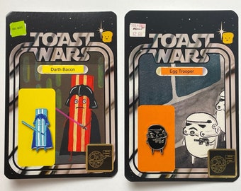 Darth Bacon & Egg Trooper Toast Wars Pins COMIC CON EDITION