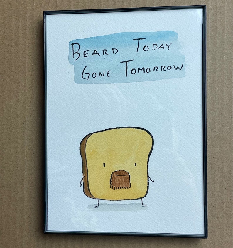 Mr Toast Beard Today framed original drawing image 1