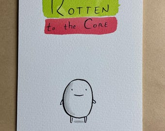 Rotten to the Core JOE THE EGG framed original drawing