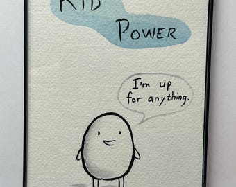 Joe the Egg KID POWER framed original drawing