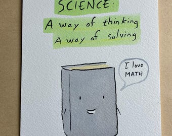 Science BOOK framed original drawing