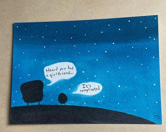 Heard you had a girlfriend MR TOAST framed original drawing