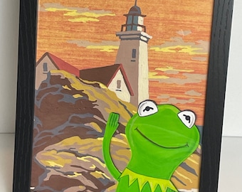 Kermit the Frog Sunset Framed Art Print