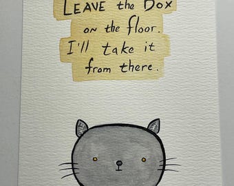 Cat's Love Boxes framed original drawing