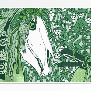 Mari Lwyd and Hooden Horse print