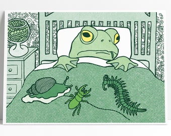 Frog in Bed print