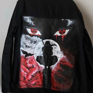 Handbemalte Jacke auf Bestellung, Jeansjacke mit Anime-Stil, einzigartige personalisierte Kleidung