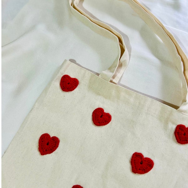 Crochet Tote Bag for Mother's Day Gift, Crochet Shopper Bag First Mothers Day Gift Idea, Crochet Heart Patterned Beach Bag for Mom