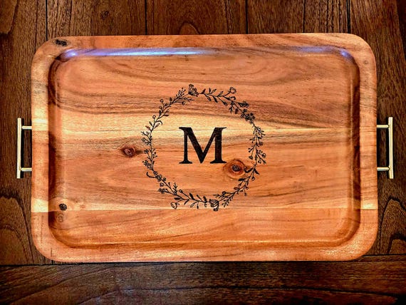 Customizable wooden serving tray