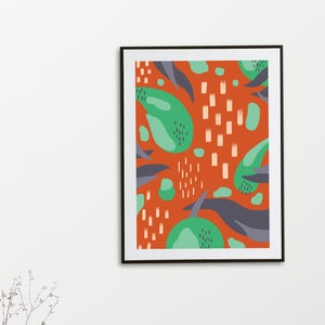 Jungle Abstract Art Print: Colorful Home Decor (Digital Print)