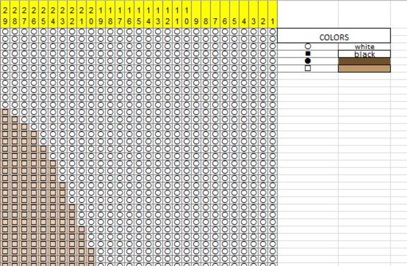 Intarsia Graph Bears Knitting Pattern: Intarsia Chart (excel Template) - Etsy