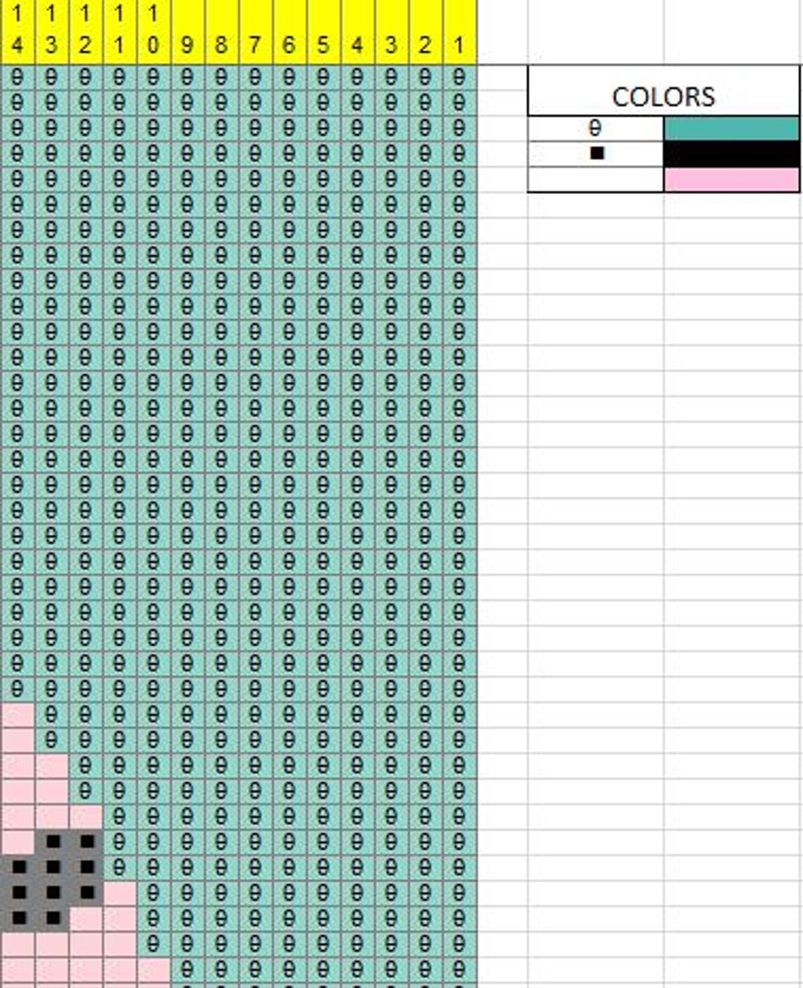 Intarsia Graph Leopard Knitting Pattern: Intarsia Chart (excel Template) - Etsy