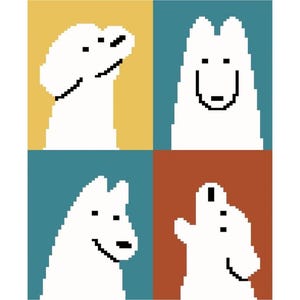 Knitting pattern Dogs, easy-to-use Excel (xlsx.) template for knitting, knitting chart for intarsia, crochet, cross stitching