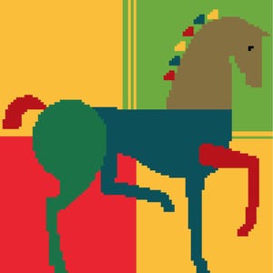Knitting pattern Horse, easy-to-use Excel (xlsx.) template for knitting, knitting chart for intarsia, crochet, cross stitching