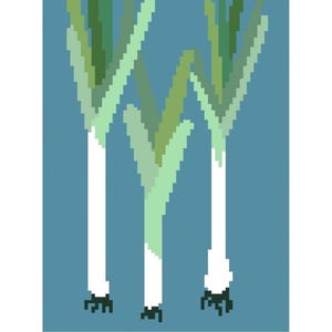 Knitting pattern Leek, easy-to-use Excel (xlsx.) template for knitting, knitting chart for intarsia, crochet, cross stitching