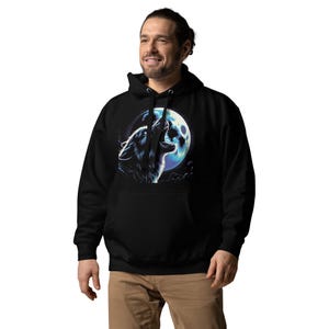 Wolf Howling at the Moon Unisex Hoodie