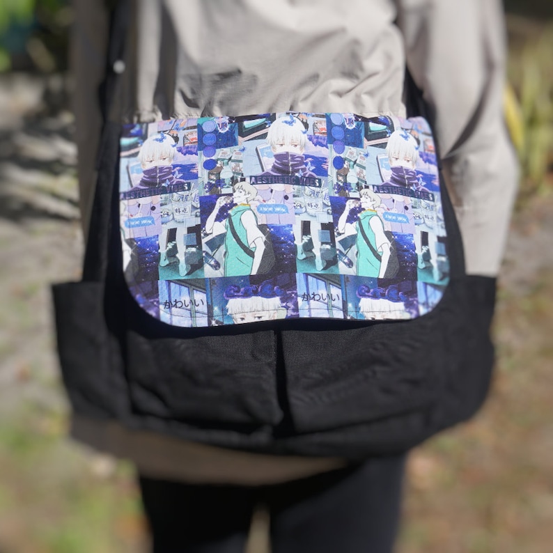 Canvas Anime Geek Messenger Bag Book Bag Anime Travel Day Bag Etsy