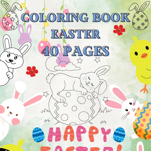 Coloring book Easter 40 pages