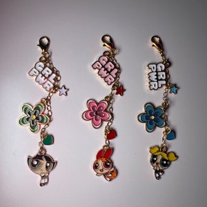 Lot de 3 - Girl Power, porte-clés Flower Power (Power Puff Girls)
