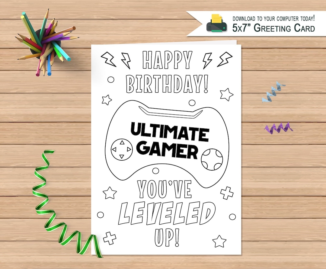 Printable Happy Birthday Card for Kids Happy Birthday Card Coloring ...