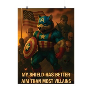 Pósters verticales mate de superhéroes, arte mural, decoración canina, regalos únicos, decoración infantil, impresiones con frases divertidas