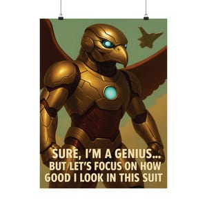 Póster metálico mate de héroe, arte mural de superhéroe, decoración geek, regalo para fanáticos de los cómics, decoración única para el hogar, impresión de cultura pop