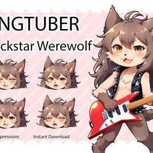 PNGTuber Rockstar Werwolf - Discord Reactive & Vaedotube Mini