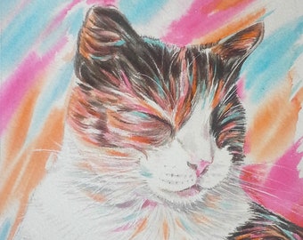 Custom cat Portrait, Watercolor Cat, pet portrait, Painting of Your Pet, hand painted, original art, from your photo, cat memorial artwork