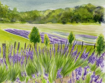 "Lavendel ""Farm"" Druck, Landschaft in Griffigton, Cottage Dekor, im hohen Norden!"