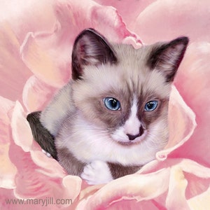 Custom Cat Portrait, Hand Painted Pet Painting from your Photo on Canvas or paper, Realistic Pet Art, dog painting, cat portrait