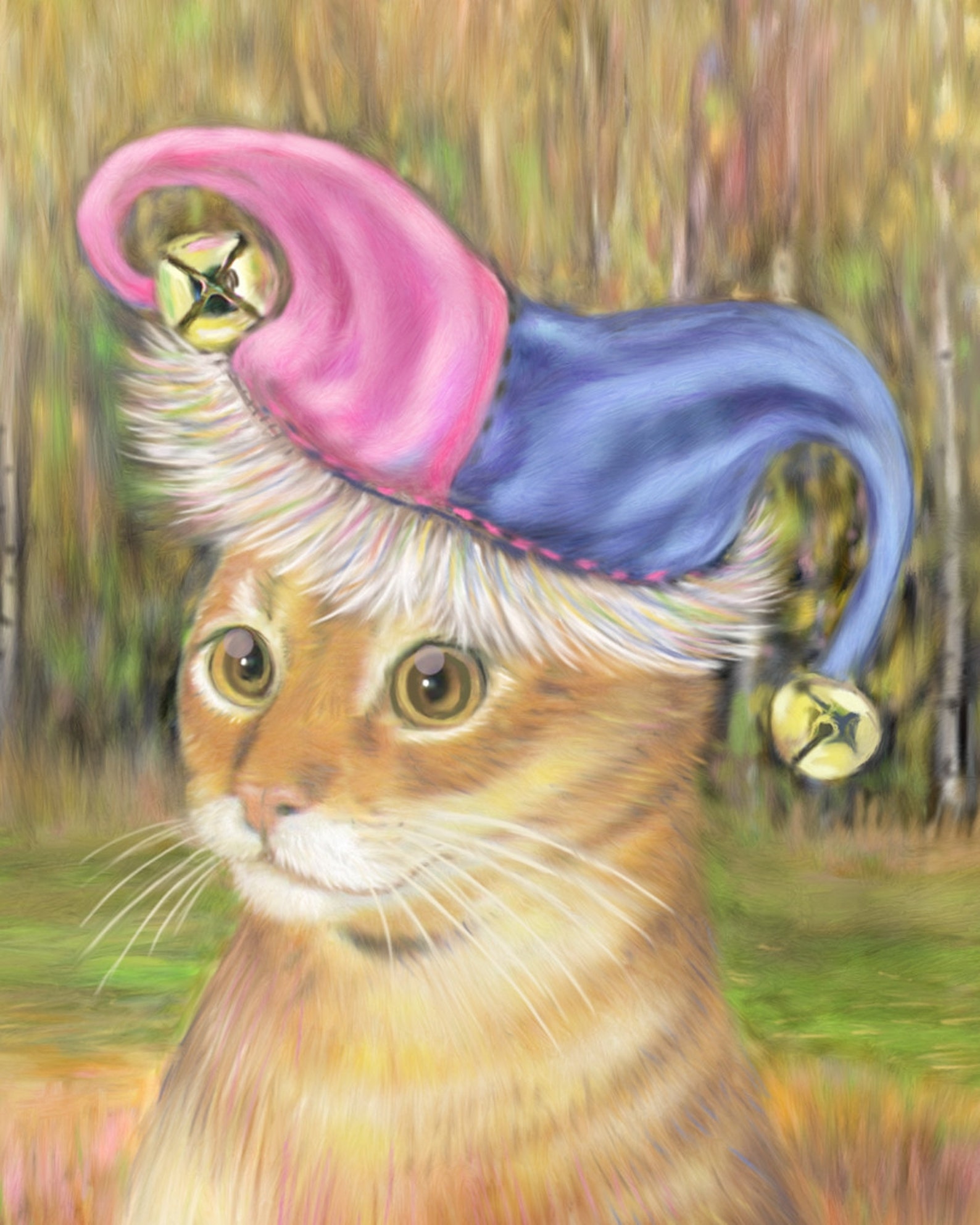 Cat Art Jester Cat Fine Art Print Abyssinian Jester Cat Etsy