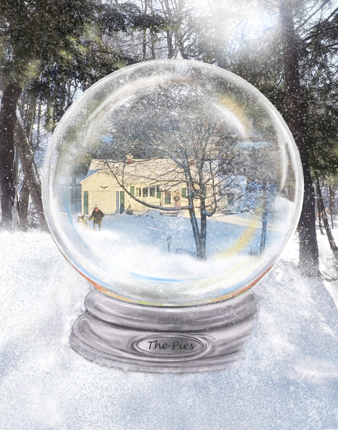 Snow Globe PAINTING Home Portrait Custom House Portrait Art Etsy