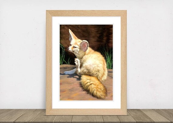 Arte Del Zorro Fennec Fox Print Zorro De Orejas Grandes Etsy
