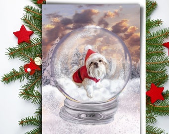 Snow Globe Christmas Card sets to add on to your custom snow globe or custom home portrait painting order