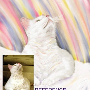 Custom Realistic Pet Portrait Painting on Archival Paper Lifelike Highly Detailed cat art hand painted from your photo